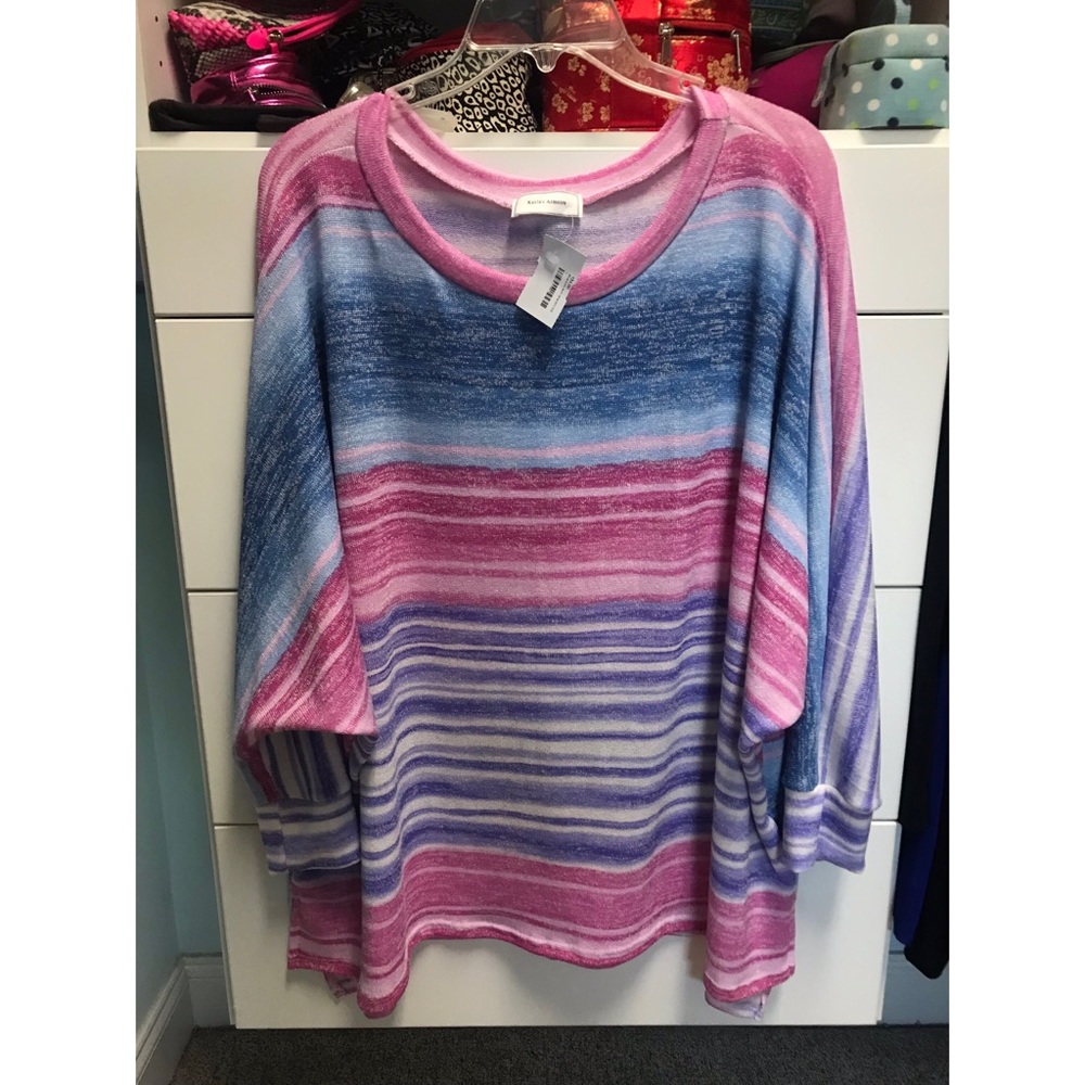 NWT* Dottie Couture Boutique Pink/Blue Knit Dolman